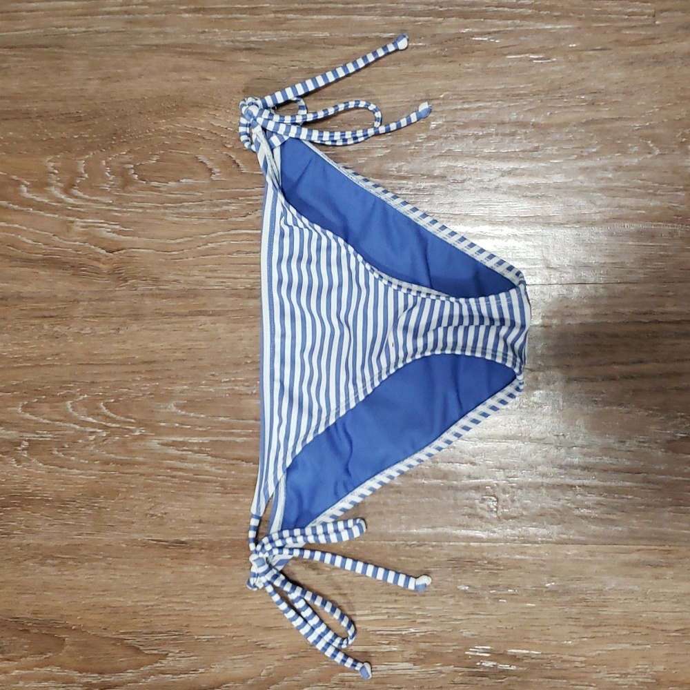 (S) ROXY Striped Nautical Bikini Bottoms Beach Pool Vacation Coastal Ocean